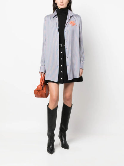 Logo-Embroidered Silk Shirt