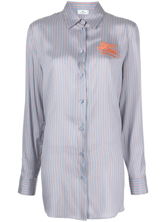 Logo-Embroidered Silk Shirt
