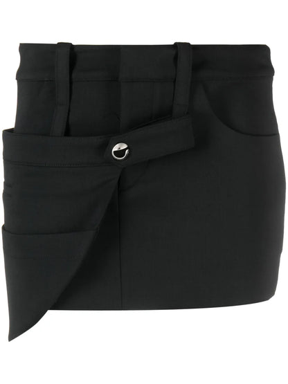 Strap-Detail Mini Skirt