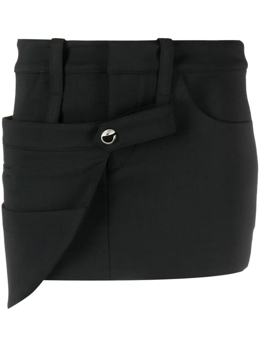 Strap-Detail Mini Skirt