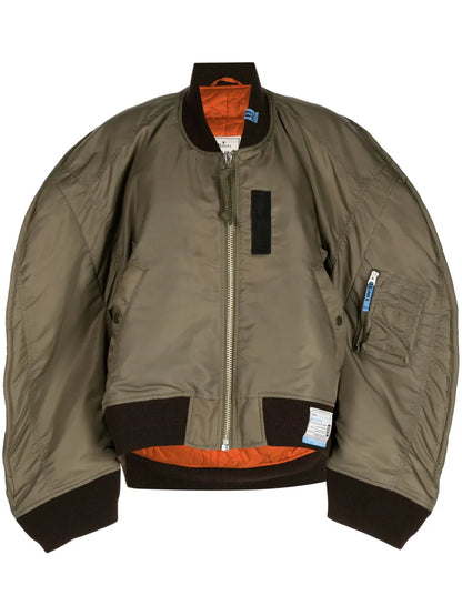 Zip-Up Padded Bomber Jacket