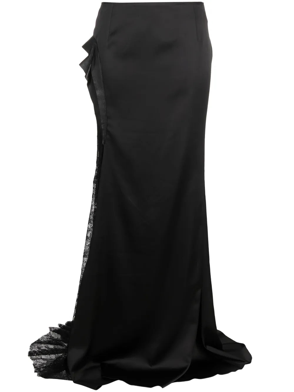 Floral-Detailing Satin Maxi Skirt