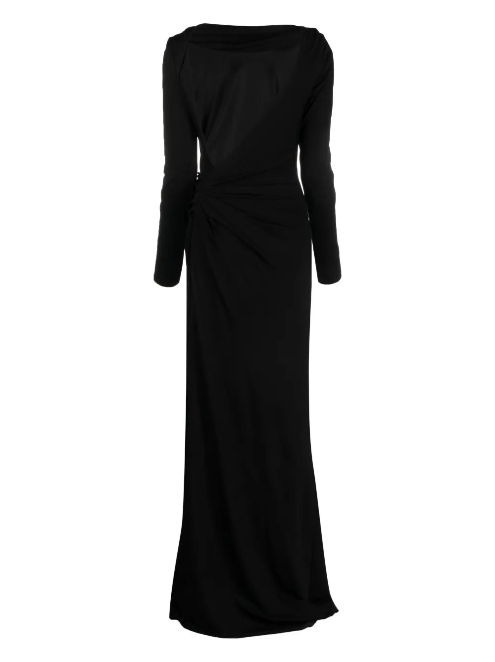 Gathered Long-Sleeve Gown