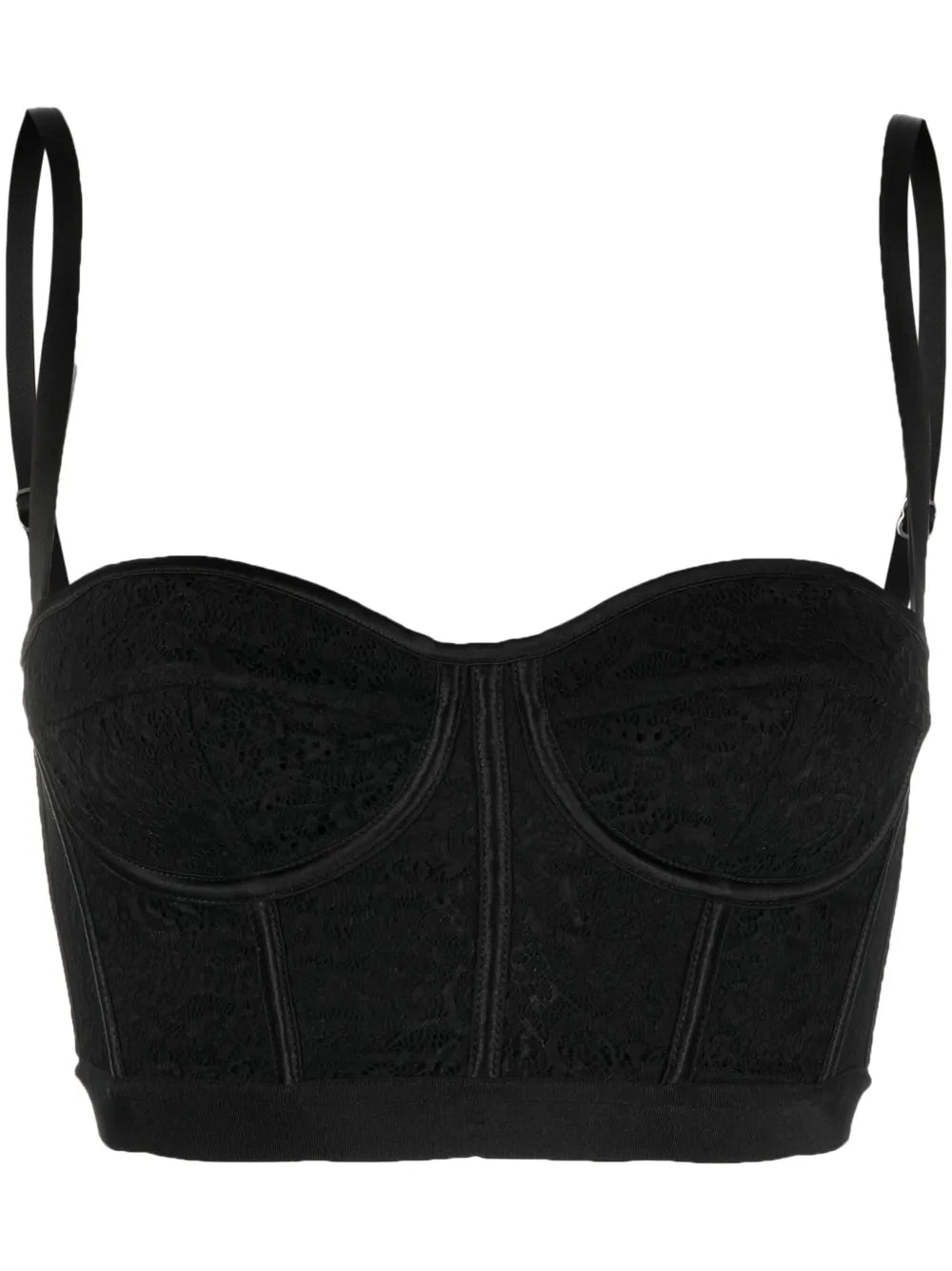 Lace-Detailing Bustier Crop Top