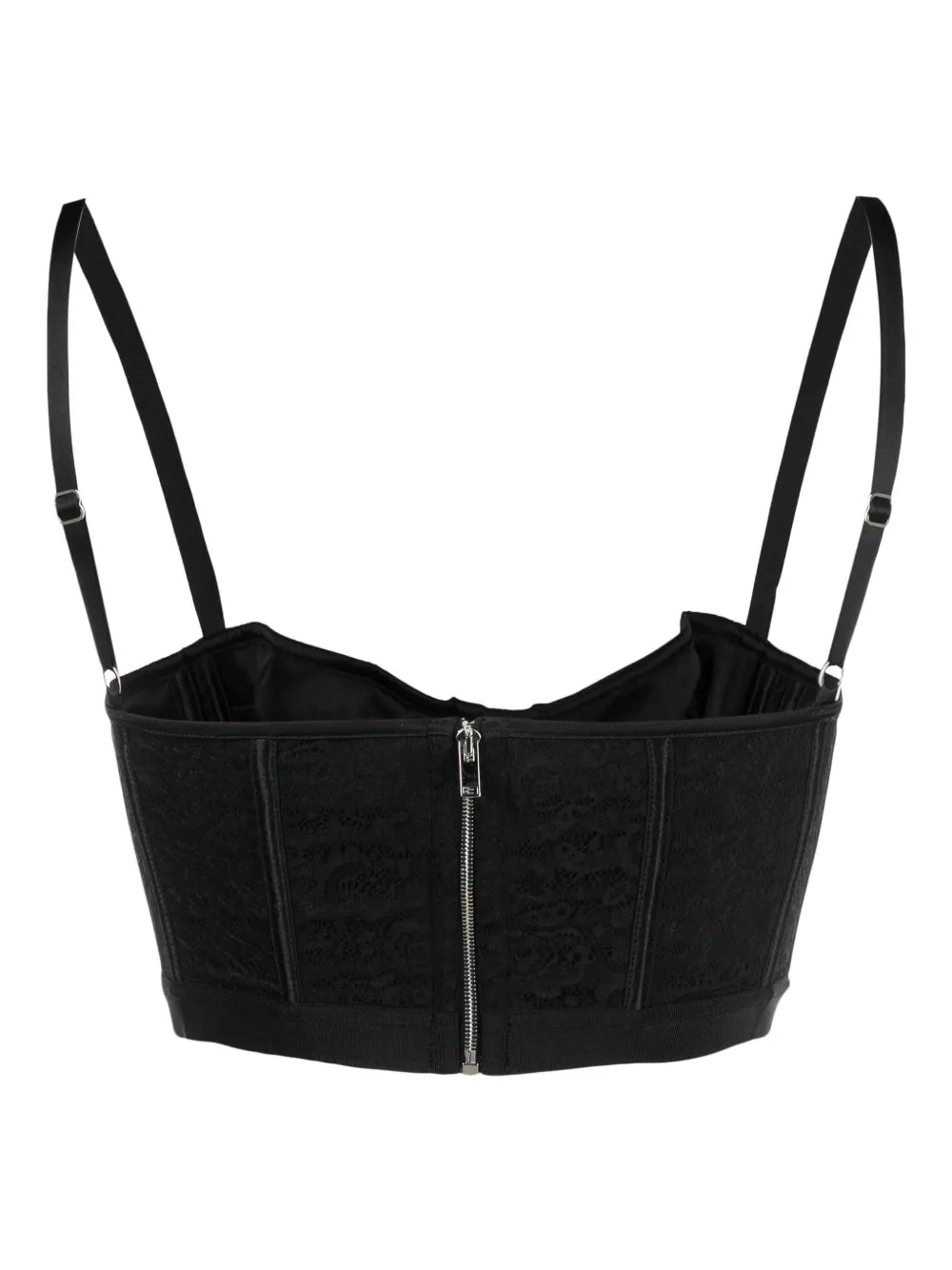 Lace-Detailing Bustier Crop Top