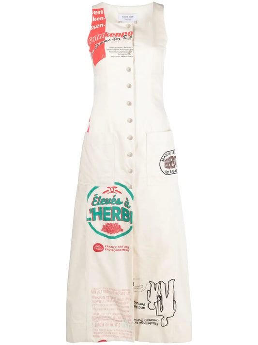 Regenerated Tote Bags Apron Midi Dress