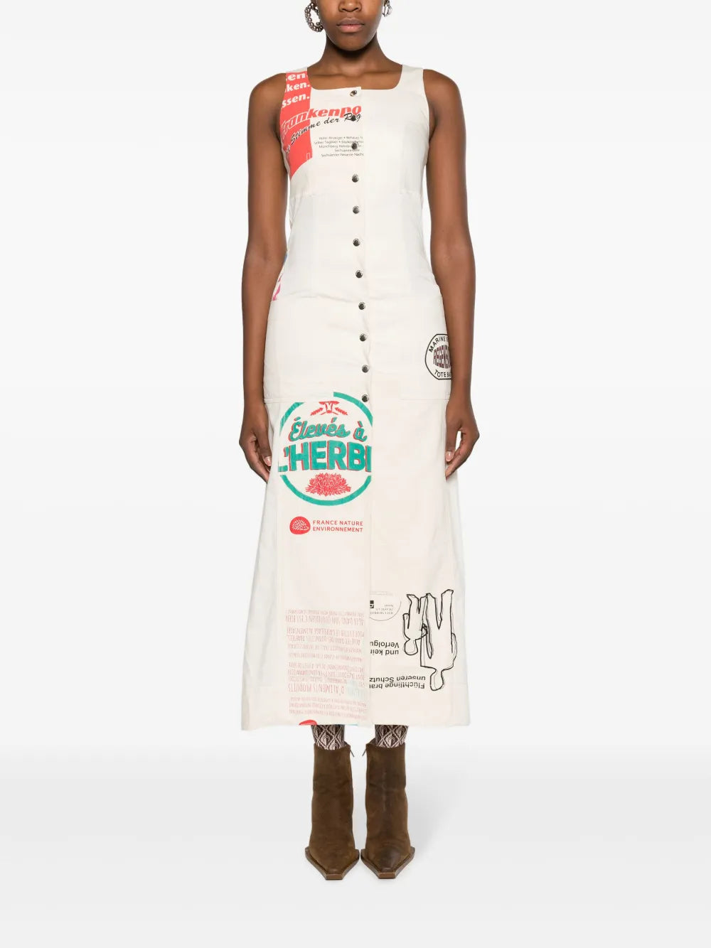 Regenerated Tote Bags Apron Midi Dress