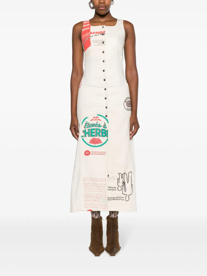 Regenerated Tote Bags Apron Midi Dress