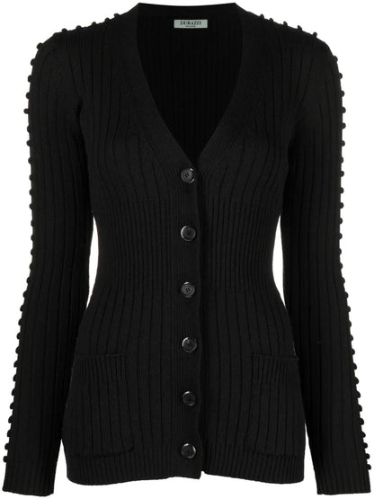 V-Neck Ribbed Cardigan