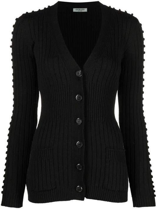 V-Neck Ribbed Cardigan