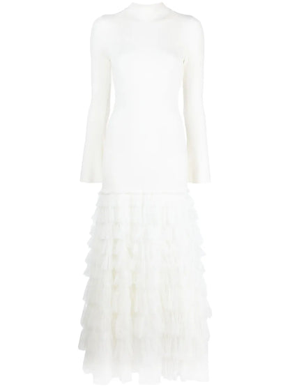 Ruffled-Voile Maxi Dress