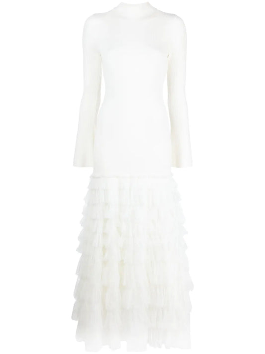 Ruffled-Voile Maxi Dress