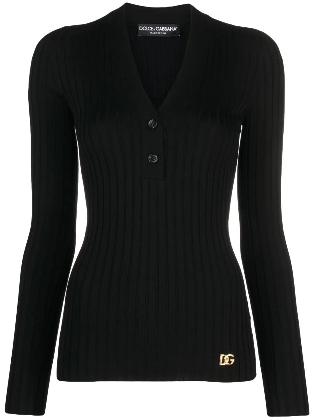 Logo-Plaque Wool-Blend Top