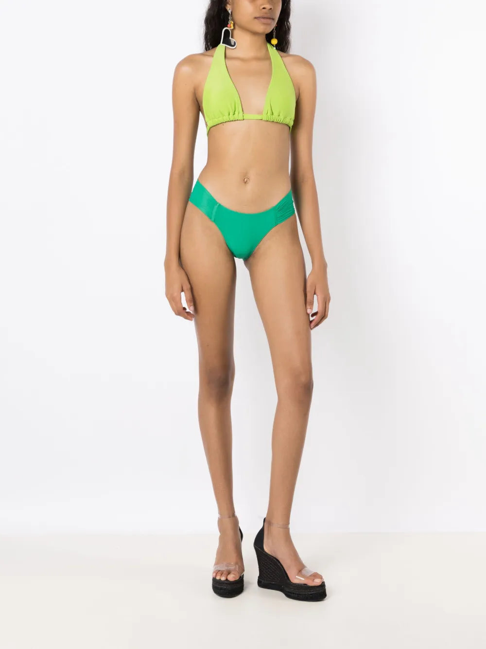 Gathered Low-Waisted Bikini Bottoms