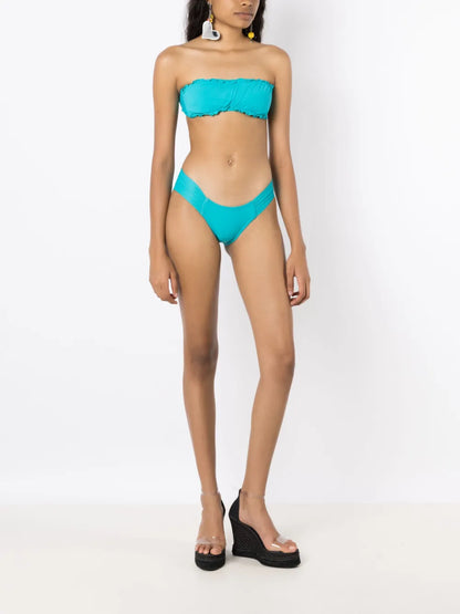 Gathered Low-Waisted Bikini Bottoms