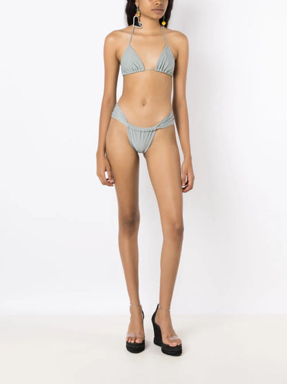 Gathered Low-Waisted Bikini Bottoms