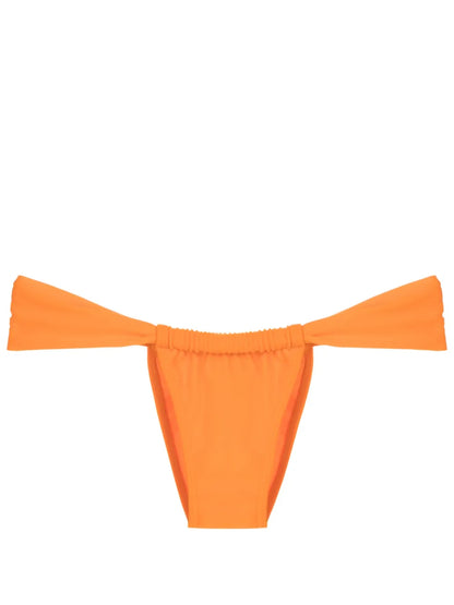 Gathered Low-Rise Bikini Bottoms