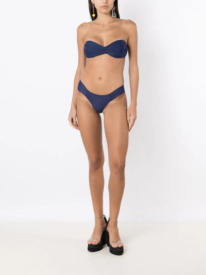 Gathered Low-Waisted Bikini Bottoms