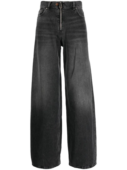 Stonewashed Wide-Leg Jeans