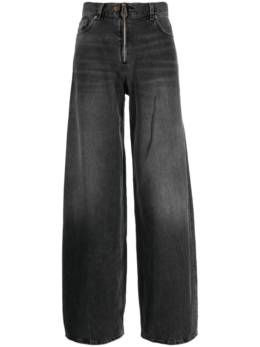 Stonewashed Wide-Leg Jeans