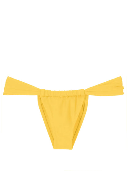 Gathered Low-Waisted Bikini Bottoms