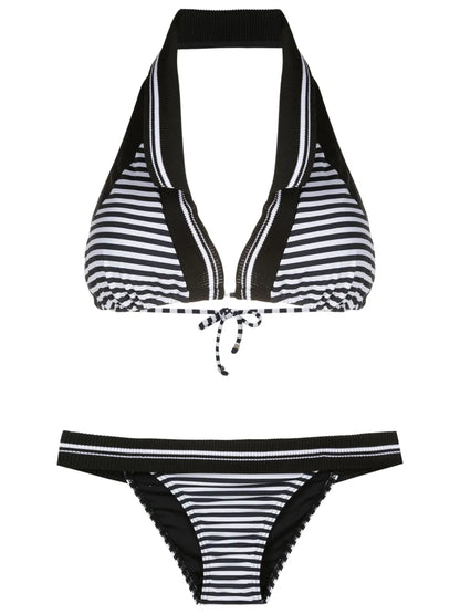 Striped Halterneck Bikini