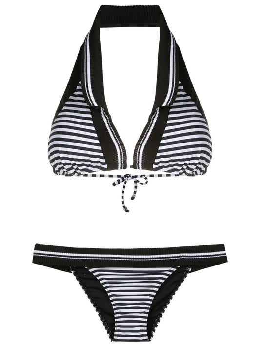 Striped Halterneck Bikini