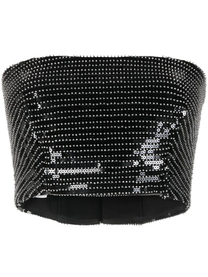 Sequined Cropped Top
