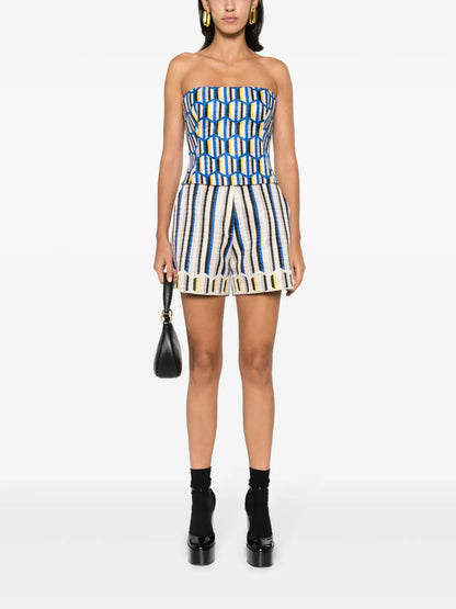 Striped Jacquard Shorts