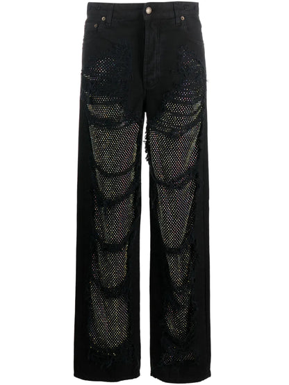 Karen Crystal-Embellished Straight-Leg Jeans