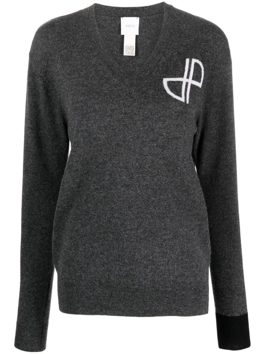Logo-Intarsia Merino-Wool Jumper