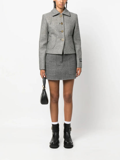 Textured Virgin-Wool Short Jacket