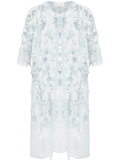 Floral-Lace Semi-Sheer Coat
