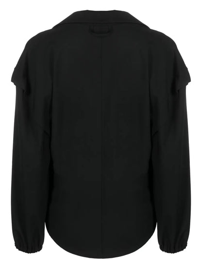 Notched-Collar Drop-Shoulder Blouse