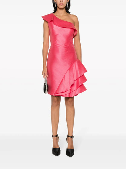 One-Shoulder Ruffled Mini Dress