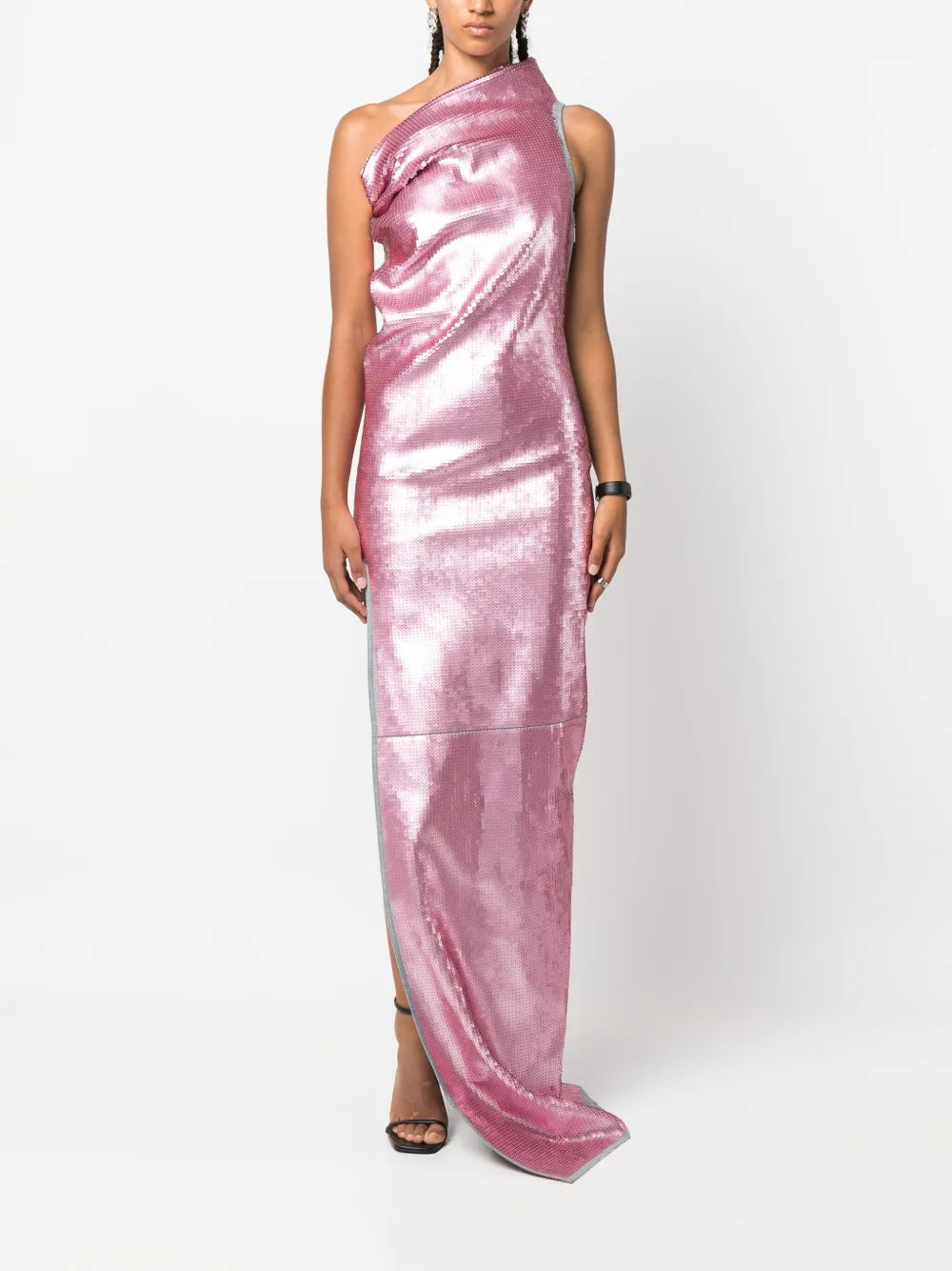 Asymmetric Sequined Maxi Dress