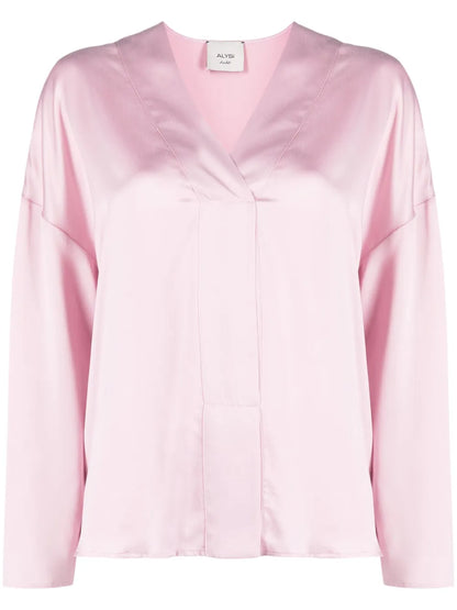 V-Neck Silk Shirt