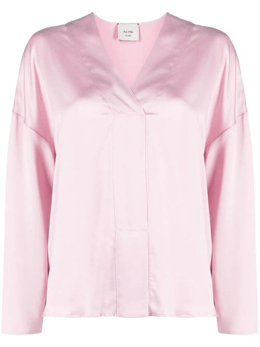 V-Neck Silk Shirt