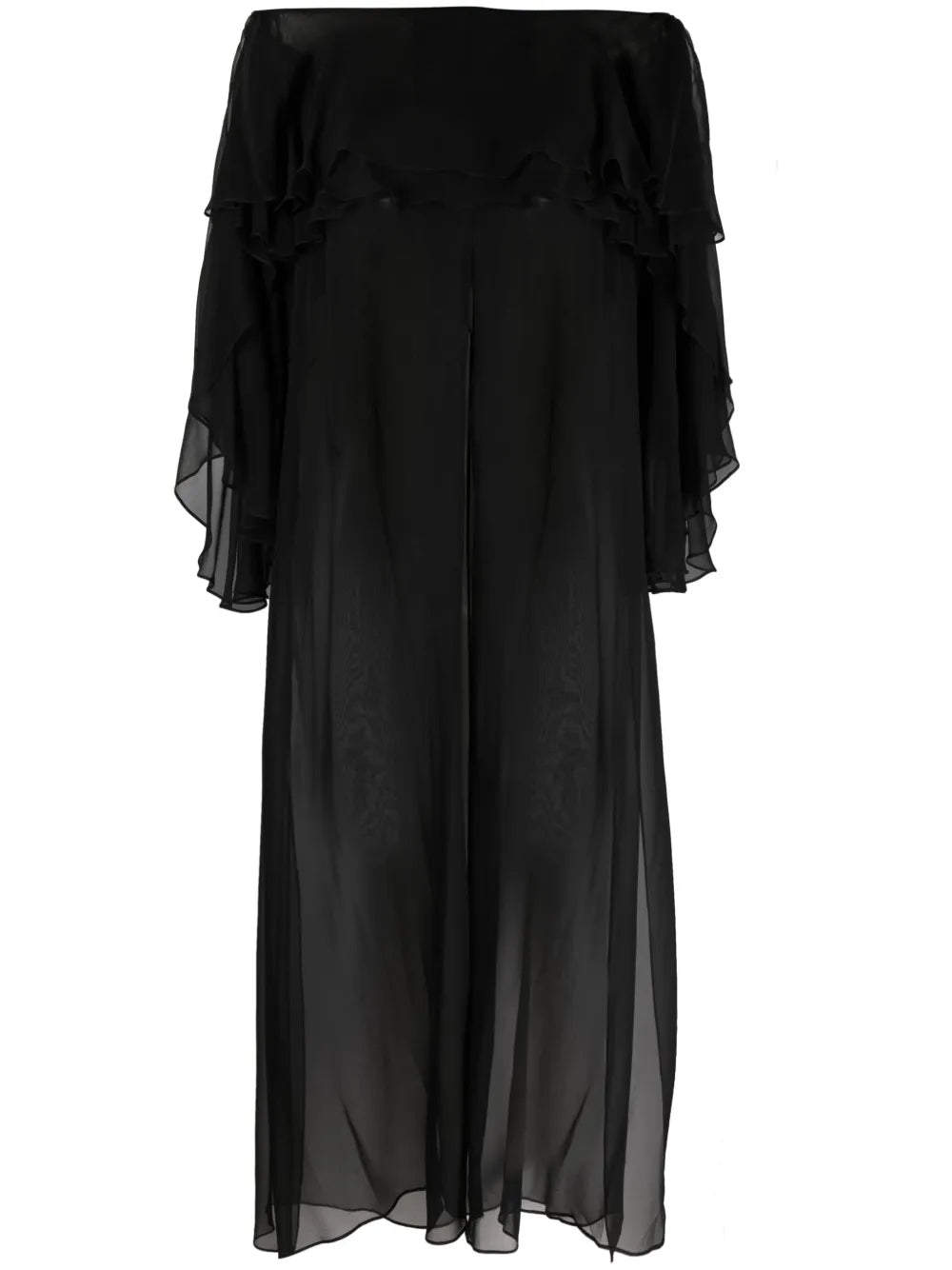 Bardot Neckline Sheer Long Top