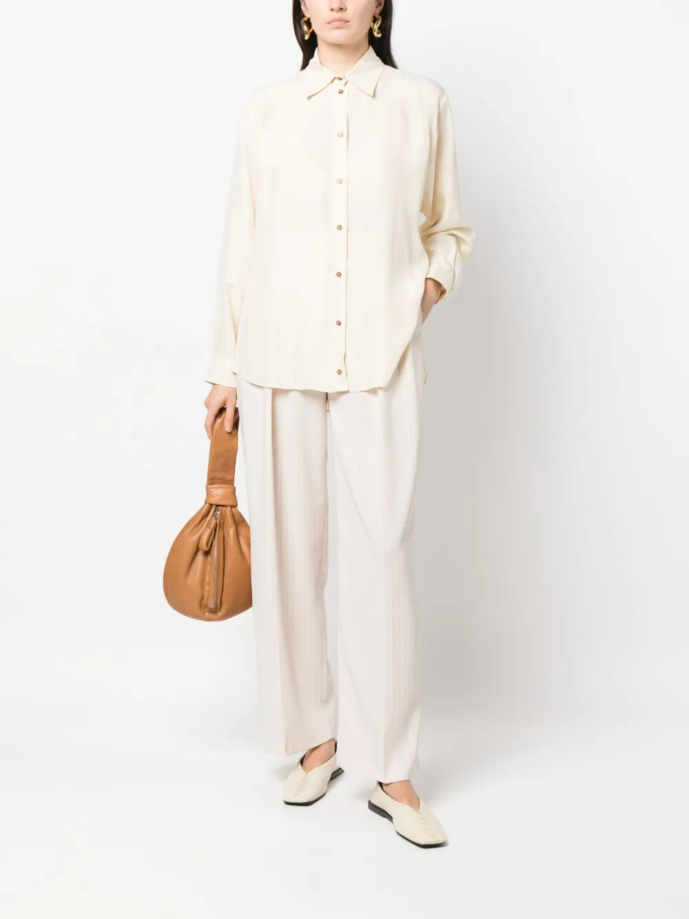 Long-Sleeved Silk Shirt