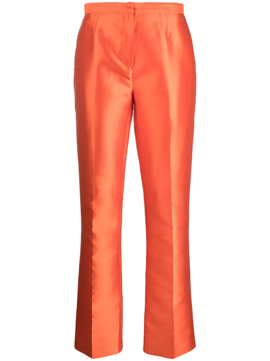 Satin Straight-Leg Trousers