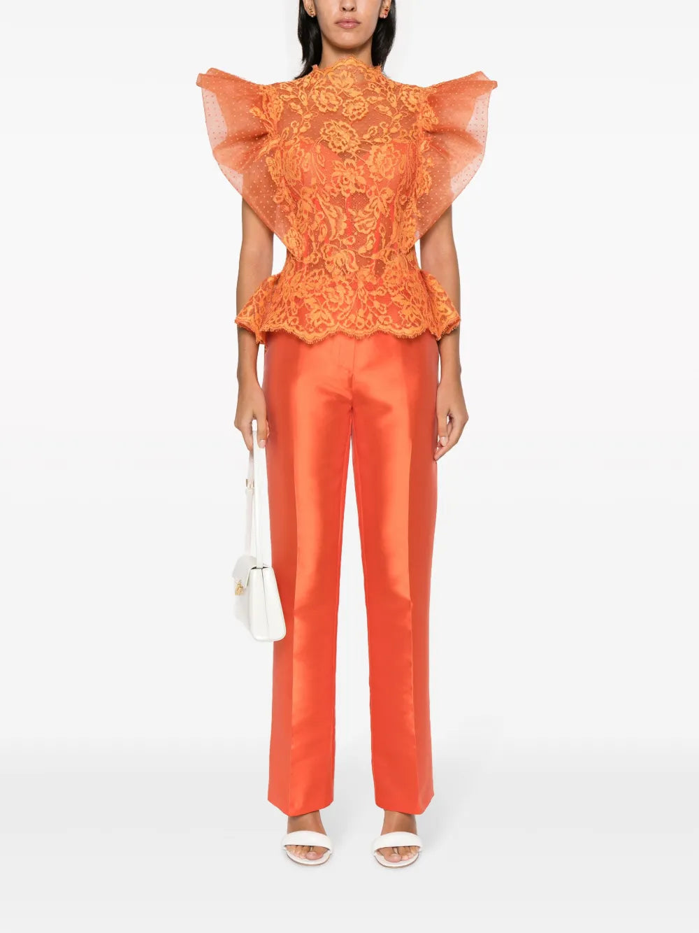 Satin Straight-Leg Trousers