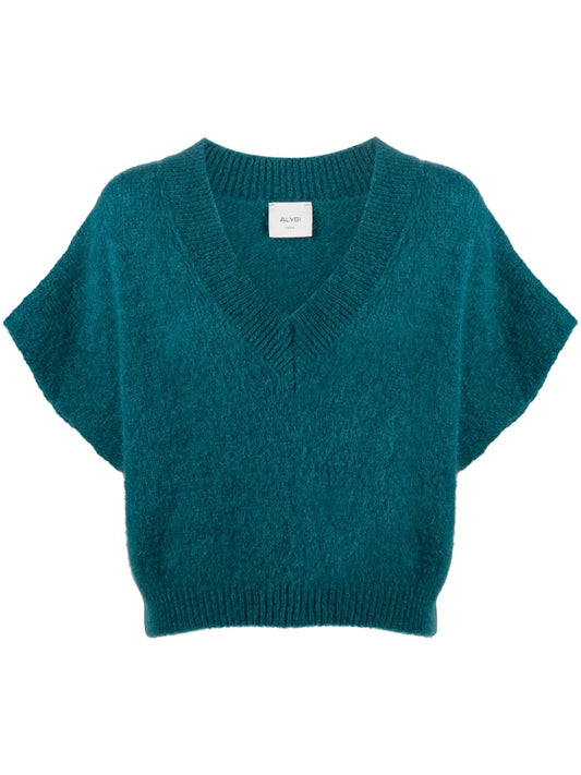 Brushed Mohair-Blend Knitted T-Shirt