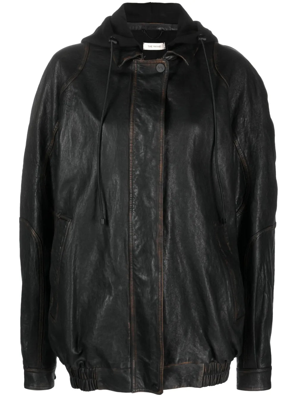 Batumi Drawstring-Hood Leather Jacket