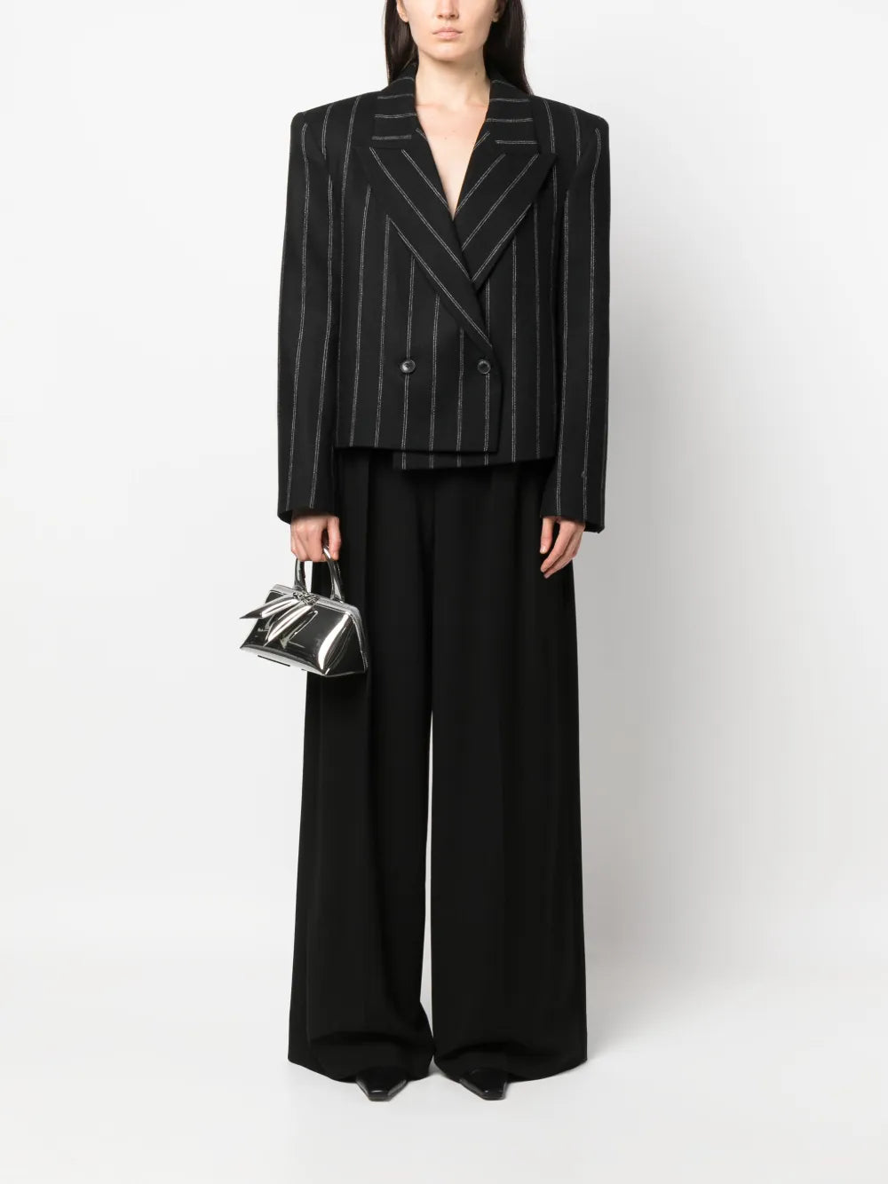 Striped Double-Breasted Wool Blazer