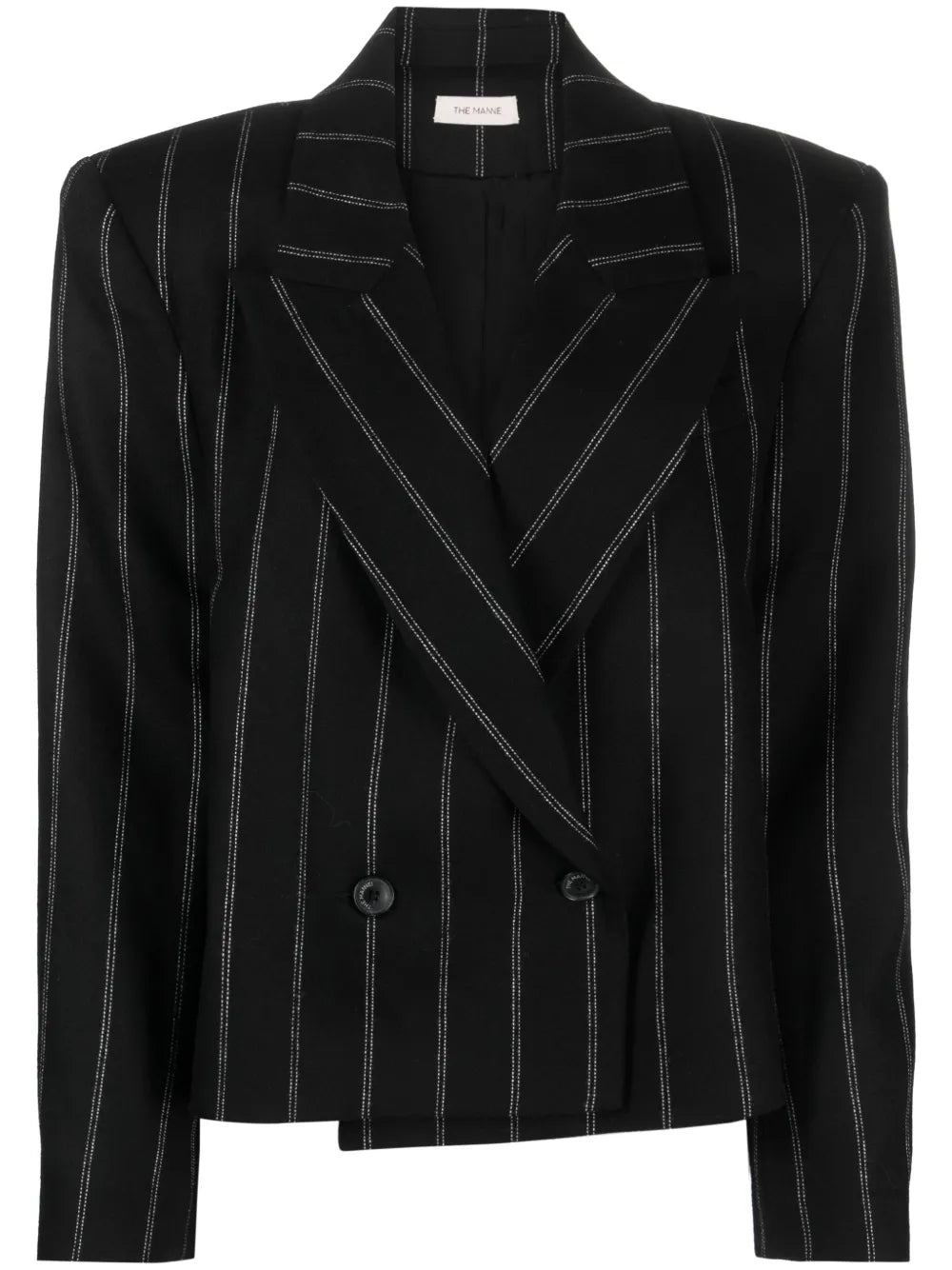 Striped Double-Breasted Wool Blazer