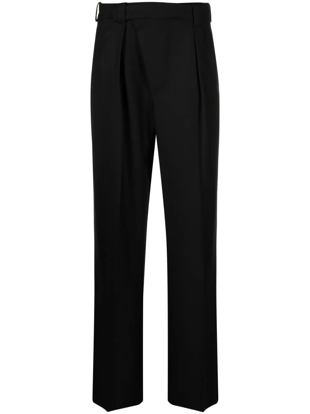 Pleated Wool Wrap Trousers