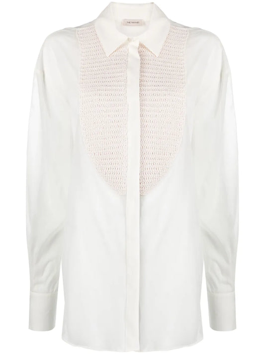 Tebulos Knitted-Panel Shirt