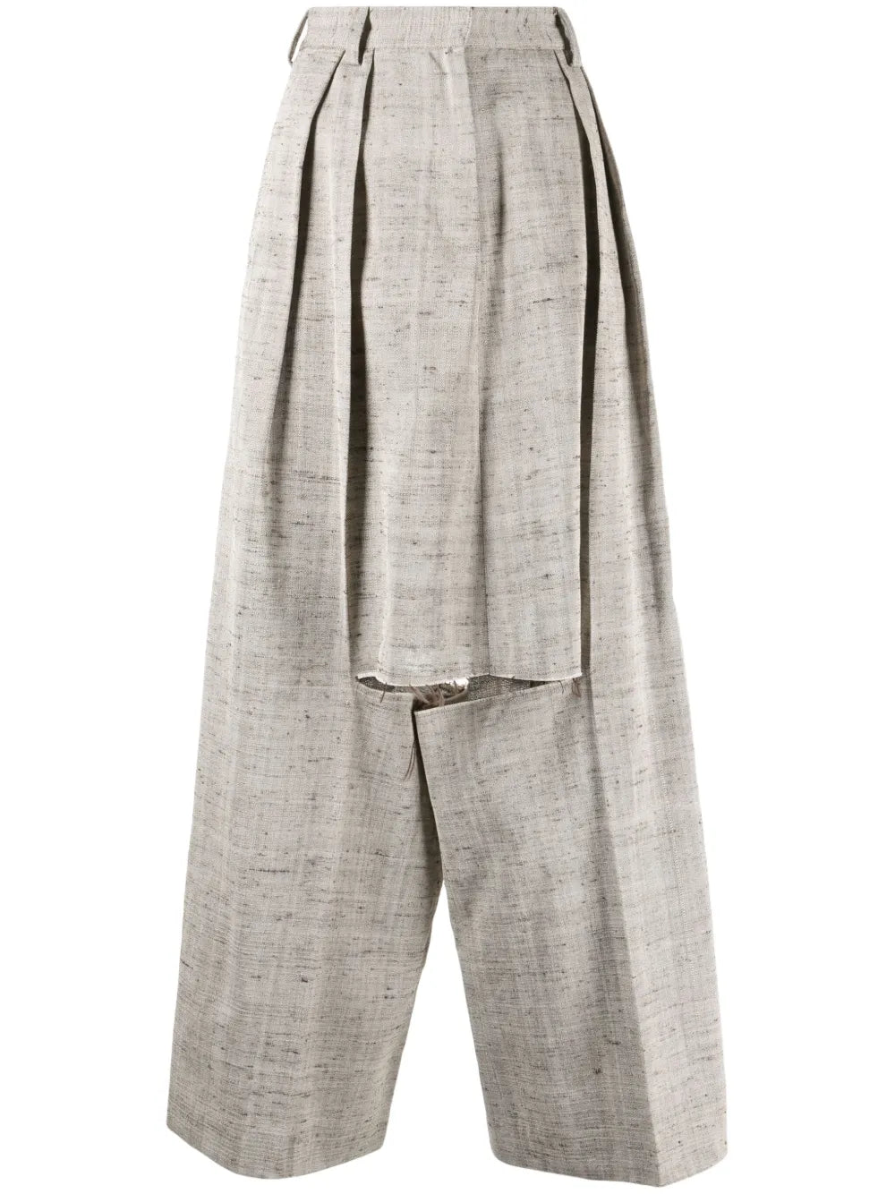 Distressed Wide-Leg Trousers