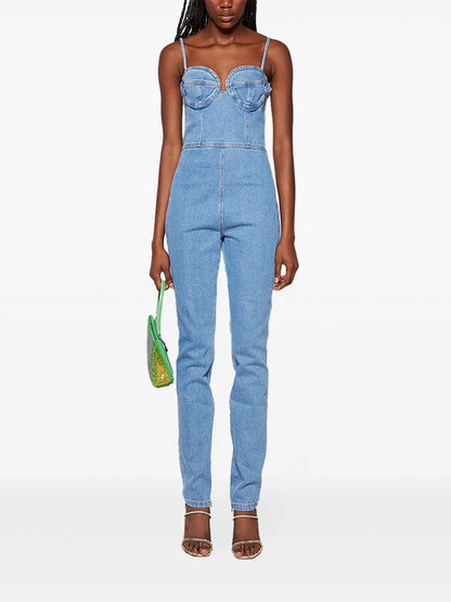 Denim Bustier Jumpsuit